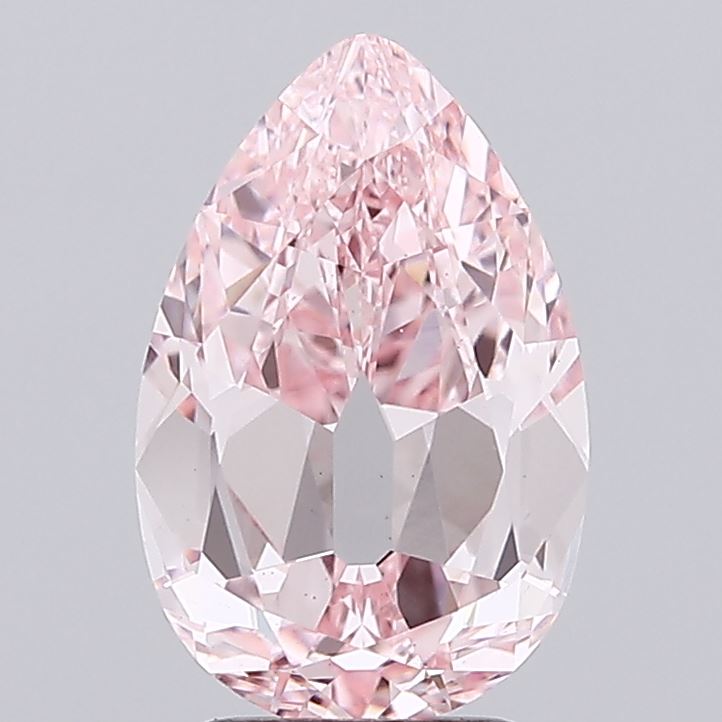 2.90 carat fancy intense pink pear lab grown diamond VS1 clarity
