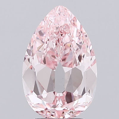 2.90 carat fancy intense pink pear lab grown diamond VS1 clarity