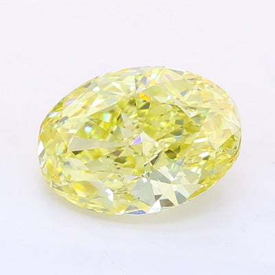 1.62 carat fancy intense yellow oval lab grown diamond VVS2 clarity