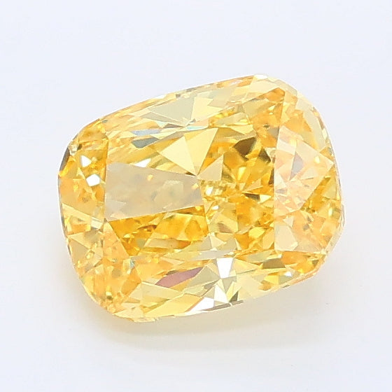 1.06 carat fancy vivid yellow cushion lab grown diamond VS1 clarity