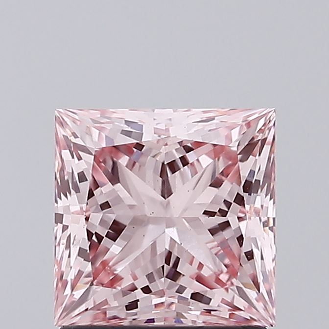 1.52 carat fancy vivid pink princess lab grown diamond VS2 clarity