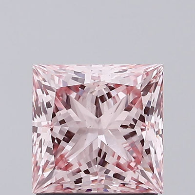 1.52 carat fancy vivid pink princess lab grown diamond VS2 clarity