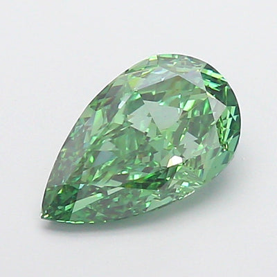 1.75 carat fancy vivid green pear lab grown diamond VS1 clarity