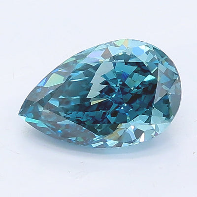 1.01 carat fancy vivid blue pear lab grown diamond VS1 clarity