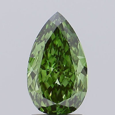 2.02 carat fancy vivid green pear lab grown diamond VS2 clarity