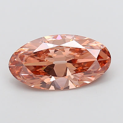 3.02 carat fancy pinkish brown moval lab grown diamond VVS2 clarity