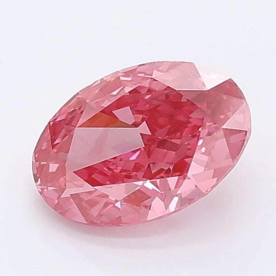 1.03 carat fancy vivid pink oval lab grown diamond VS1 clarity