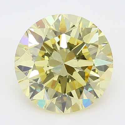 2.00 carat fancy intense yellow round lab grown diamond VS2 clarity