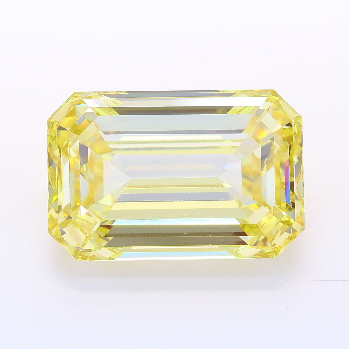 12.64 carat fancy yellow emerald lab grown diamond VVS2 clarity