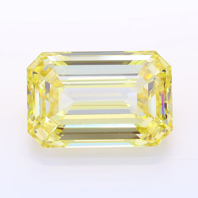 12.64 carat fancy yellow emerald lab grown diamond VVS2 clarity