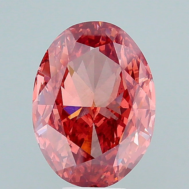 10.00 carat fancy pink brown oval lab grown diamond SI1 clarity