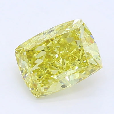1.73 carat fancy intense yellow cushion lab grown diamond VVS2 clarity