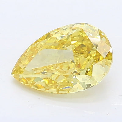 1.00 carat fancy intense yellow pear lab grown diamond VS1 clarity