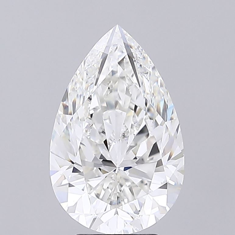 4.62 carat pear lab grown diamond F color VVS2 clarity