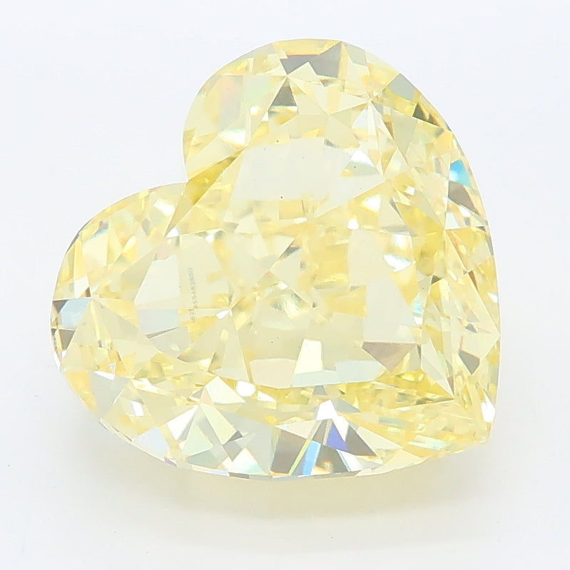 5.44 carat fancy intense yellow heart lab grown diamond VS1 clarity