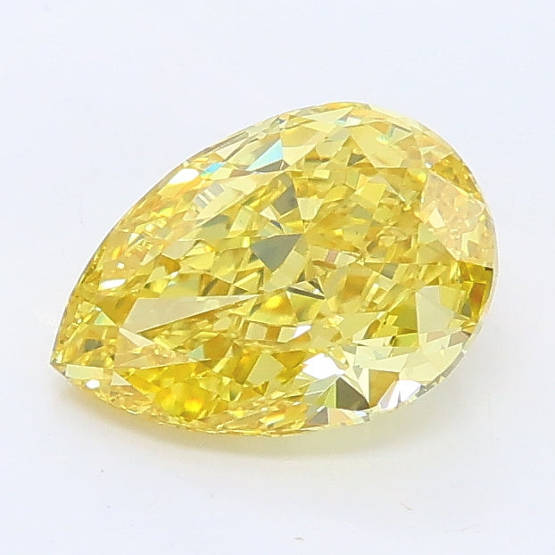 1.31 carat fancy intense yellow pear lab grown diamond VS1 clarity