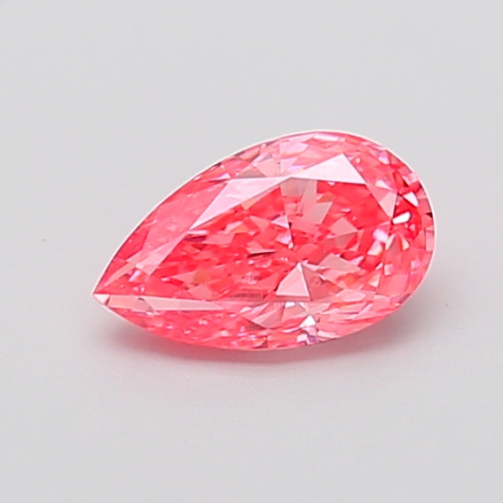 0.93 carat fancy vivid pink pear lab grown diamond VVS2 clarity