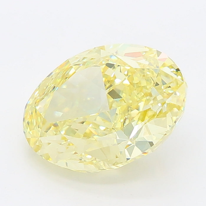 2.59 carat fancy intense yellow oval lab grown diamond VVS2 clarity