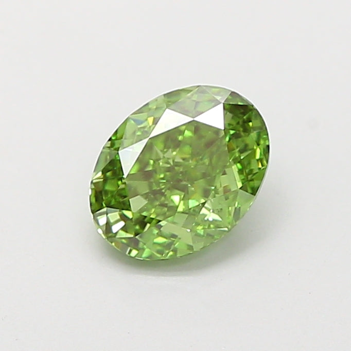 1.02 carat fancy vivid green oval lab grown diamond VS1 clarity
