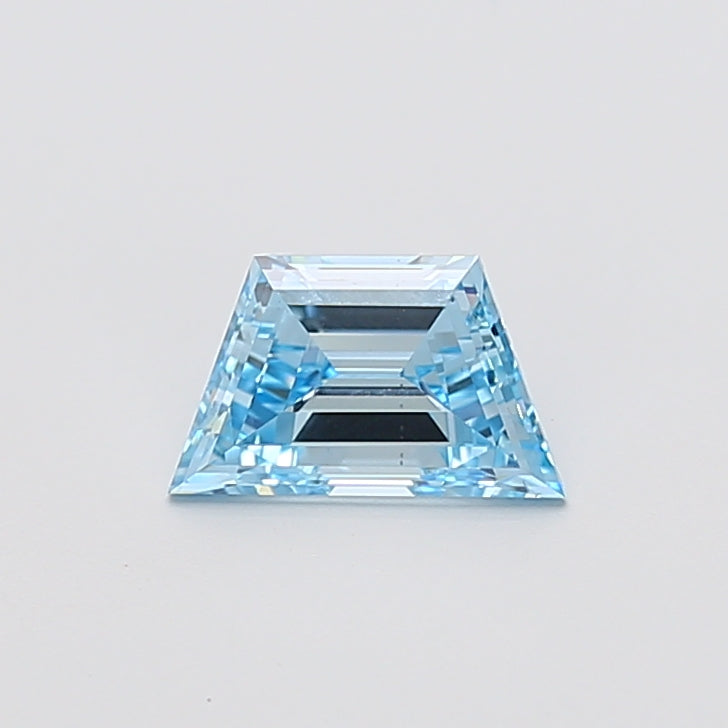 1.03 carat fancy vivid blue trapezoid lab grown diamond VS1 clarity