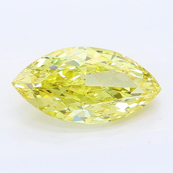 1.05 carat fancy intense yellow marquise lab grown diamond VS2 clarity
