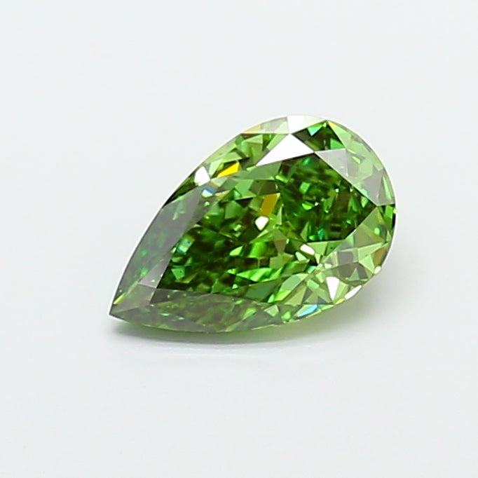 1.88 carat fancy vivid green pear lab grown diamond VS1 clarity