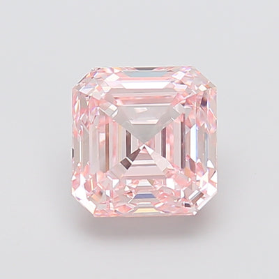 3.51 carat fancy intense pink asscher lab grown diamond VVS2 clarity
