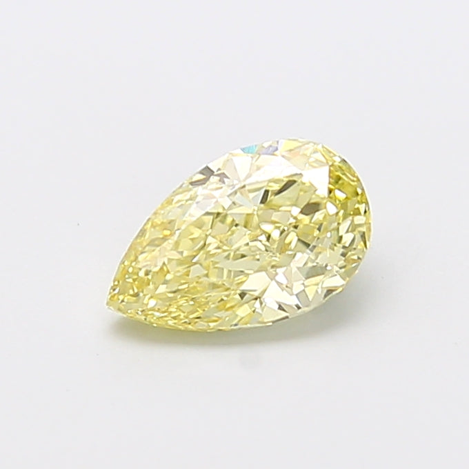 1.19 carat fancy yellow pear lab grown diamond VVS2 clarity