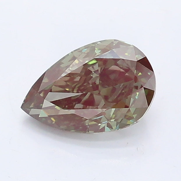 1.00 carat fancy green pear lab grown diamond VVS2 clarity