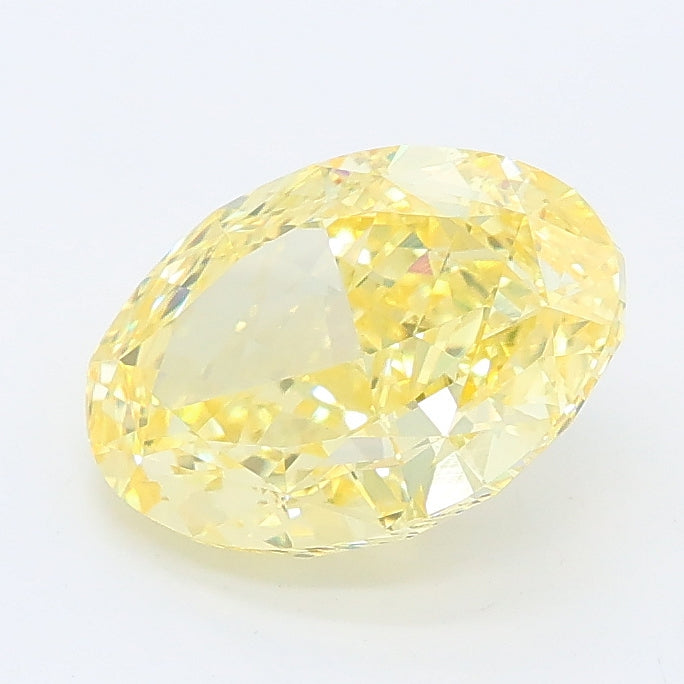 2.10 carat fancy intense yellow oval lab grown diamond VS1 clarity