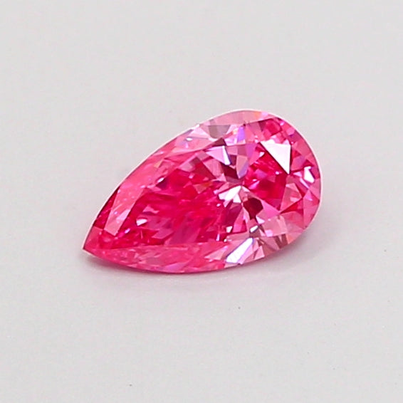 0.37 carat fancy vivid pink pear lab grown diamond VS1 clarity