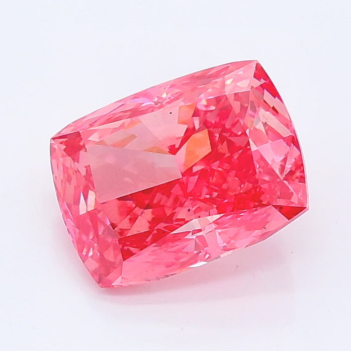 1.88 carat fancy vivid pink cushion lab grown diamond VS2 clarity