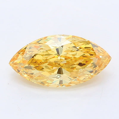 1.01 carat fancy intense yellow marquise lab grown diamond SI1 clarity