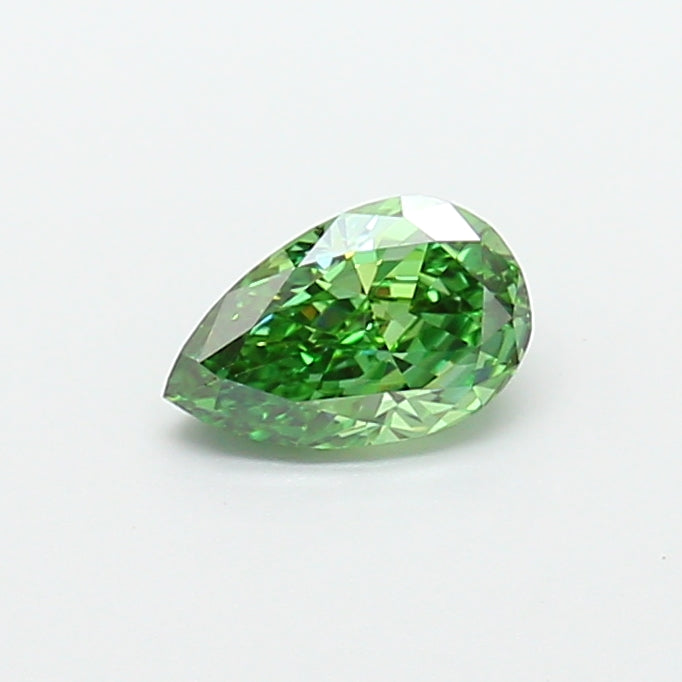1.08 carat fancy vivid green pear lab grown diamond VVS2 clarity
