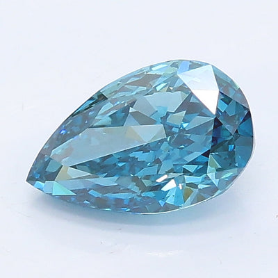 1.05 carat fancy vivid blue pear lab grown diamond VS1 clarity