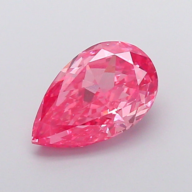 1.66 carat fancy vivid pink pear lab grown diamond VS1 clarity