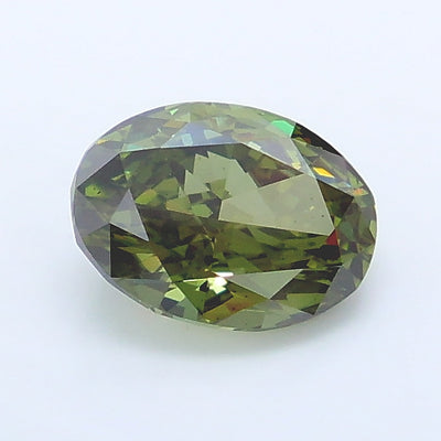 1.28 carat fancy deep green oval lab grown diamond SI1 clarity