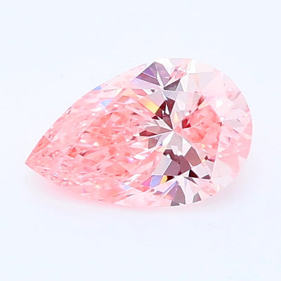 0.59 carat fancy intense pink pear lab grown diamond VVS2 clarity