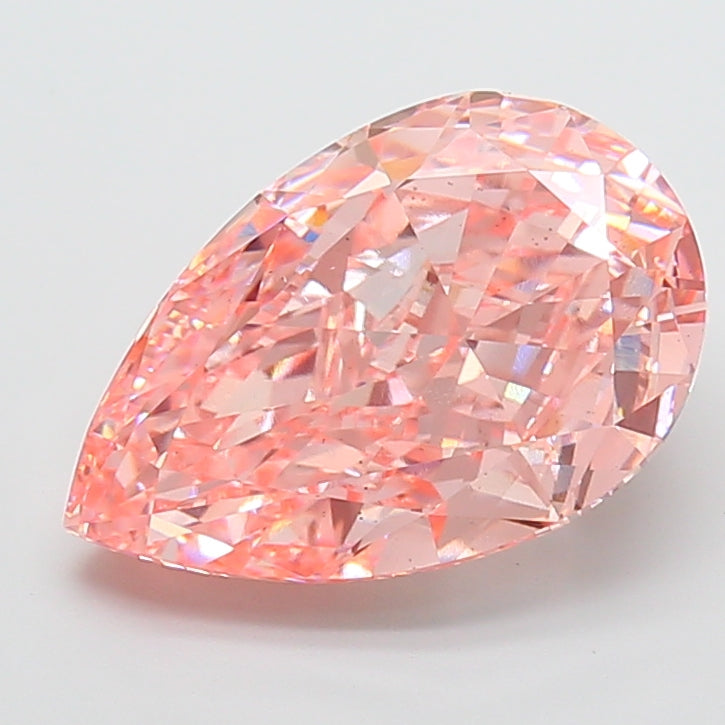 10.03 carat fancy vivid pink pear lab grown diamond VS2 clarity