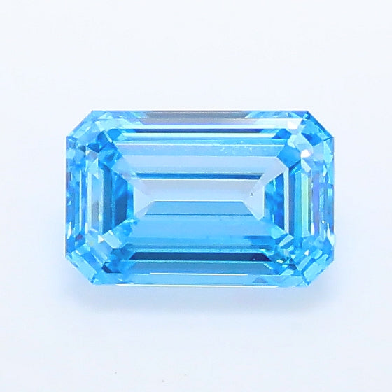 0.96 carat fancy vivid blue emerald lab grown diamond VS1 clarity