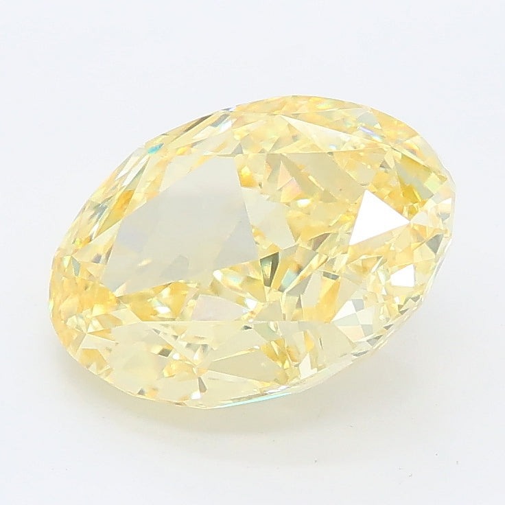 2.80 carat fancy intense yellow oval lab grown diamond VVS2 clarity