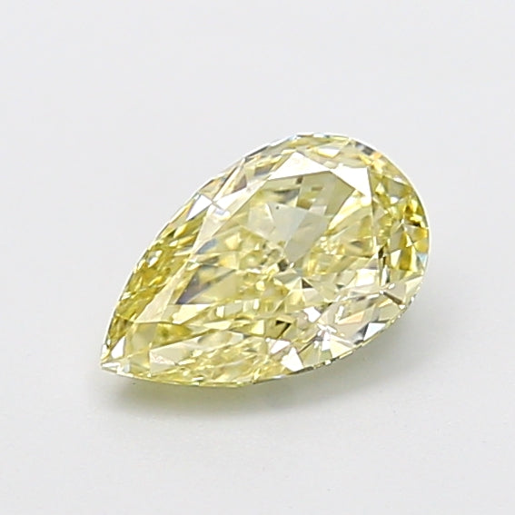 1.04 carat fancy yellow pear lab grown diamond VVS2 clarity