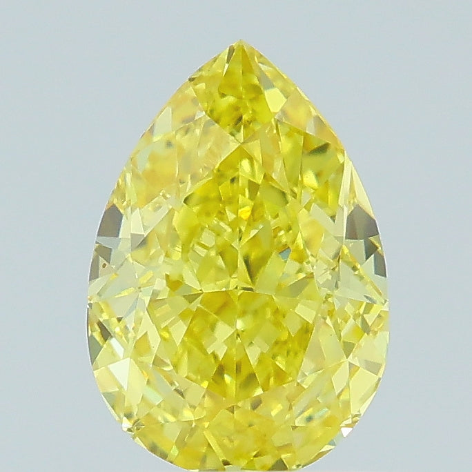 1.04 carat fancy yellow pear lab grown diamond VS1 clarity