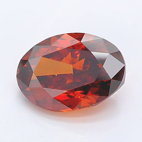1.01 carat fancy deep orange oval lab grown diamond SI1 clarity