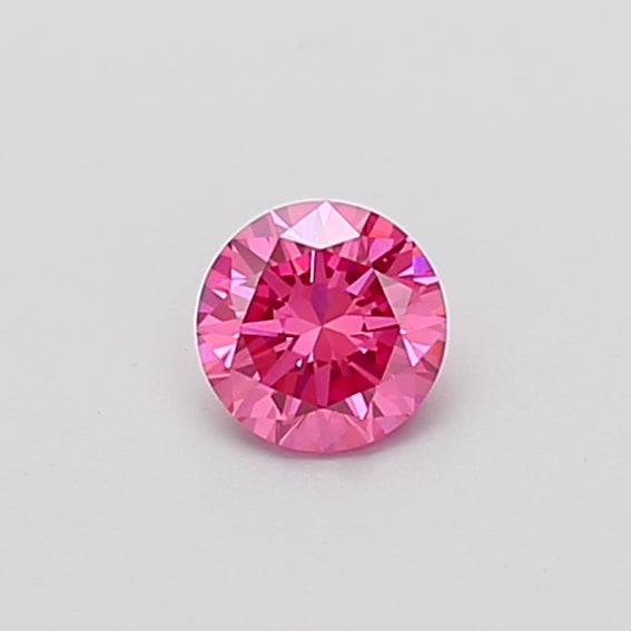 0.40 carat fancy vivid pink round lab grown diamond VVS2 clarity