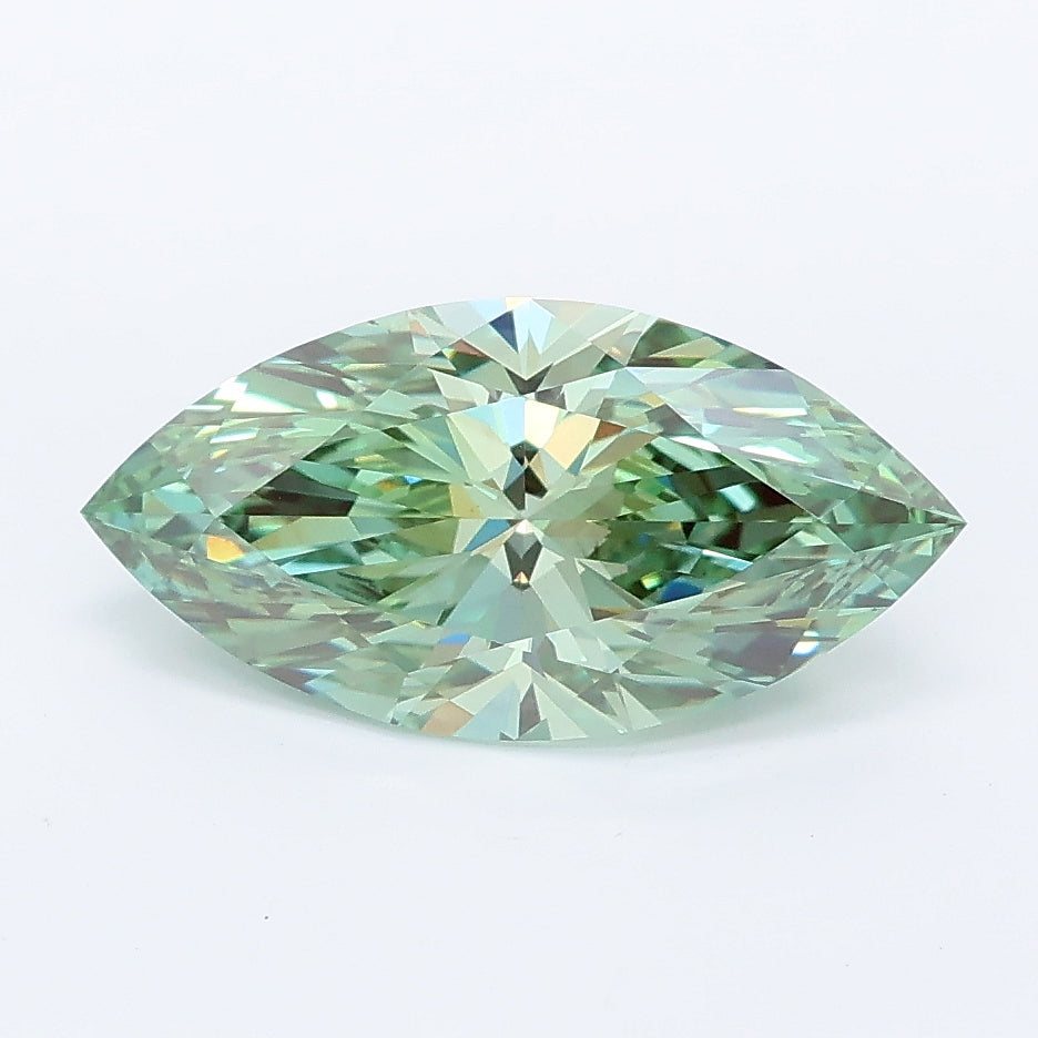 1.96 carat fancy vivid green marquise lab grown diamond VS1 clarity