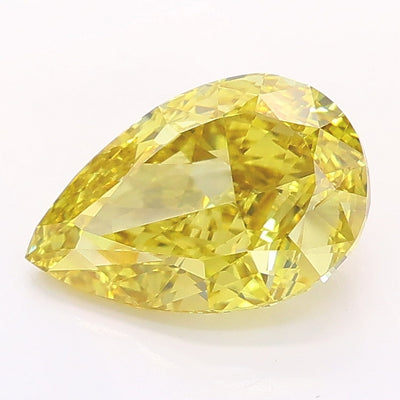 1.75 carat fancy intense yellow pear lab grown diamond VS1 clarity
