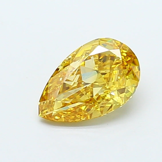 1.50 carat fancy intense yellow pear lab grown diamond VS1 clarity