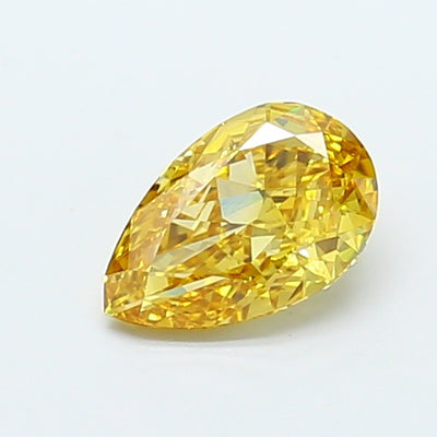 1.50 carat fancy intense yellow pear lab grown diamond VS1 clarity