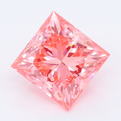 2.19 carat fancy vivid pink princess lab grown diamond VS1 clarity